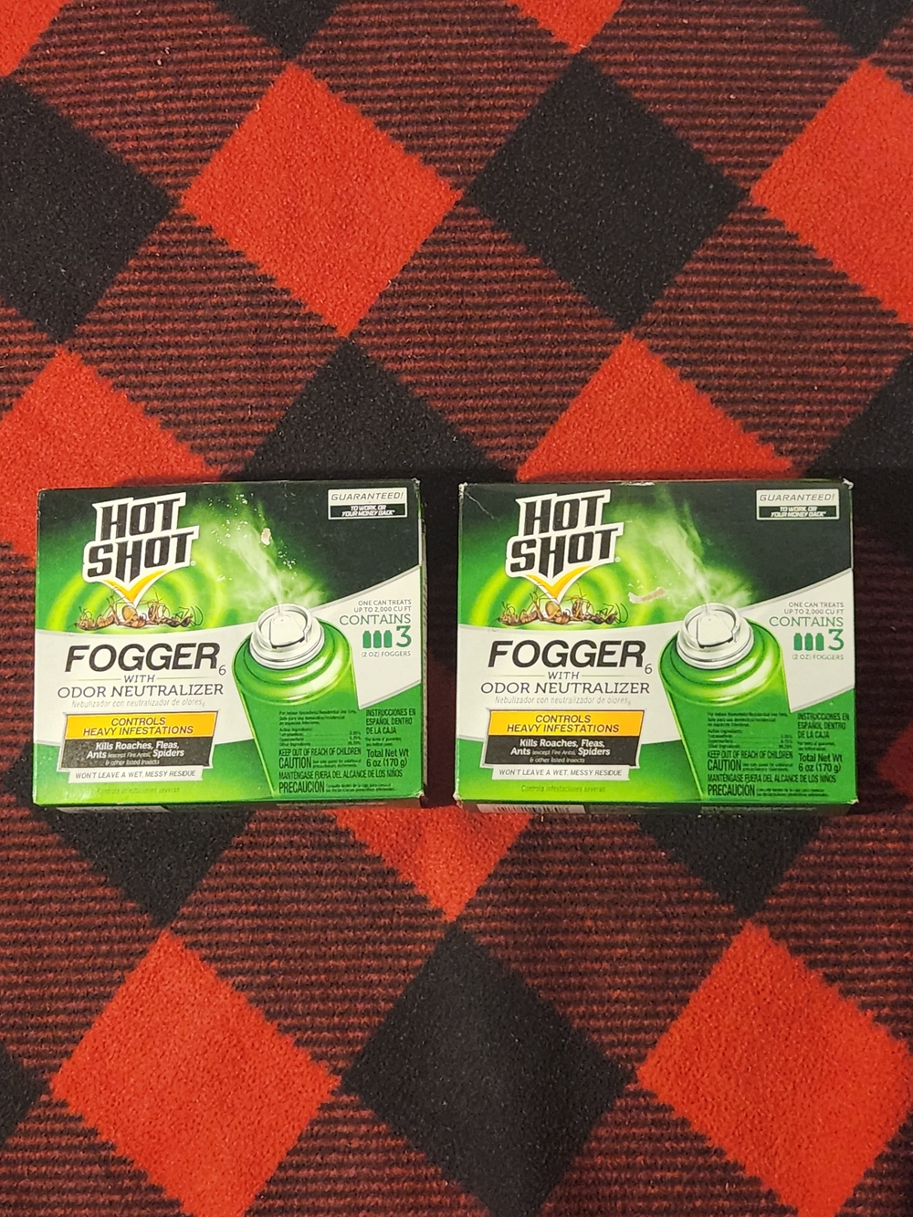 LOT OF 2 HOT SHOT Indoor Fogger 6 With Odor Neutralizer 2oz 3 In Each Pack (NEW)